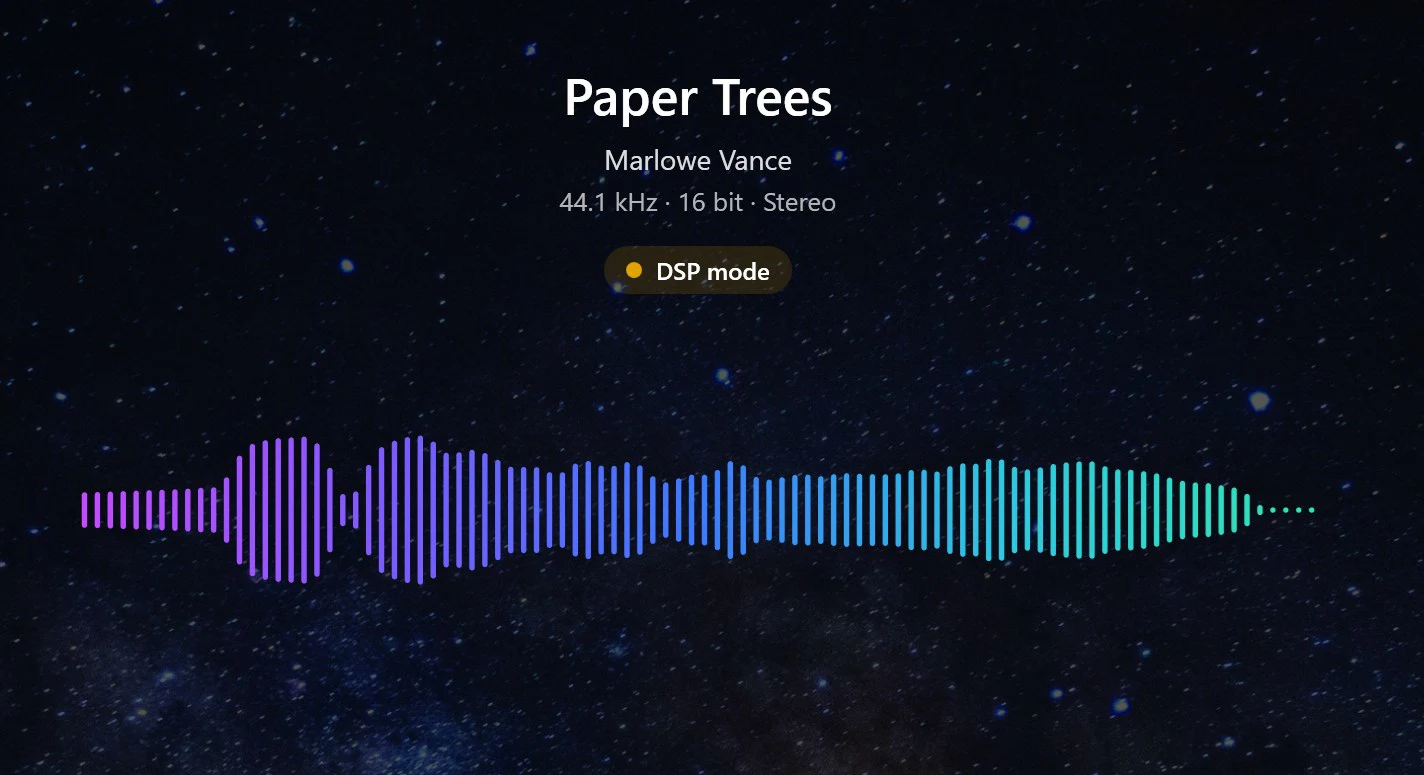 Screenshot 12: Playback with the bar spectrum active in the centre