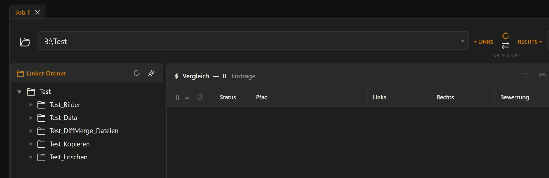 Screenshot 06: Pfad-Auswahlzeile mit Durchsuchen-Button, Verlaufs-Aufklappliste und „Pfade tauschen“