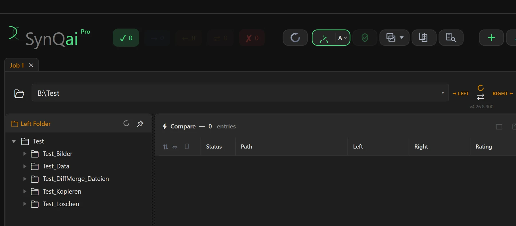 Screenshot 06: Path selection row with browse button, history drop-down and “Swap paths”