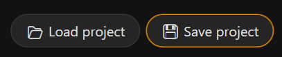 Screenshot 12: Menu/buttons “Save project” and “Load project” with file dialog (*.syncpro)
