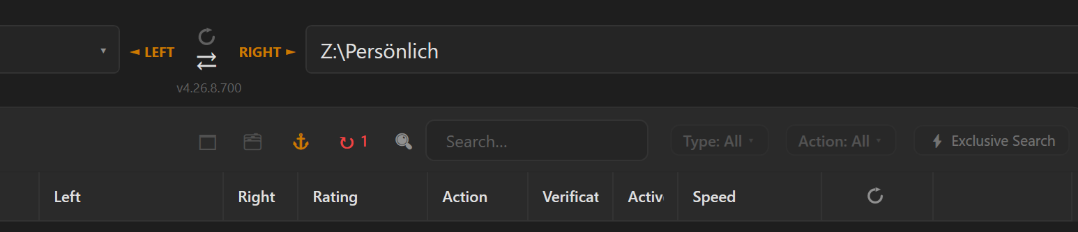 Retry symbol with the number of failed files
