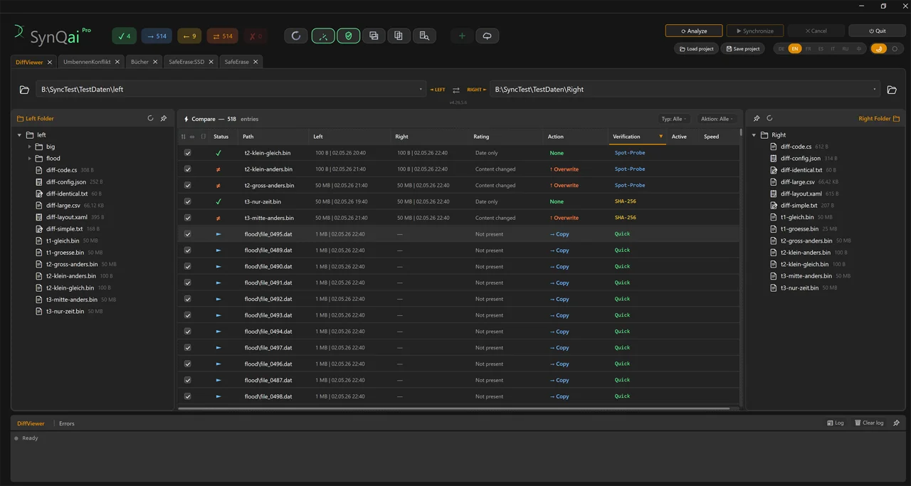 SynQai Pro dark interface (EN)